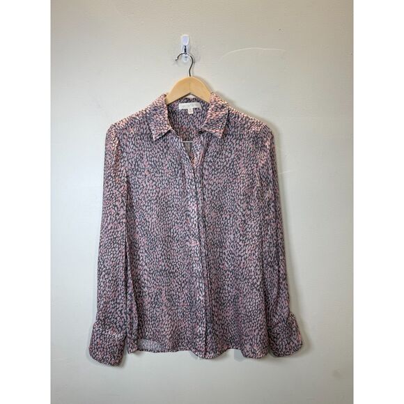 Etcetera Women's Size 6 Silk Purple Button Front Blouse Top Long Sleeve - Picture 1 of 6